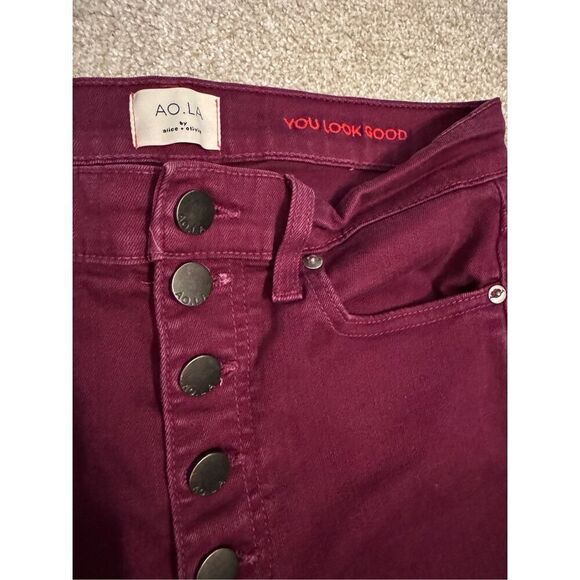 AO.LA BY ALICE + OLIVIA Currant Good High Rise Skinny Jeans Size 28- exposed but - Picture 7 of 10